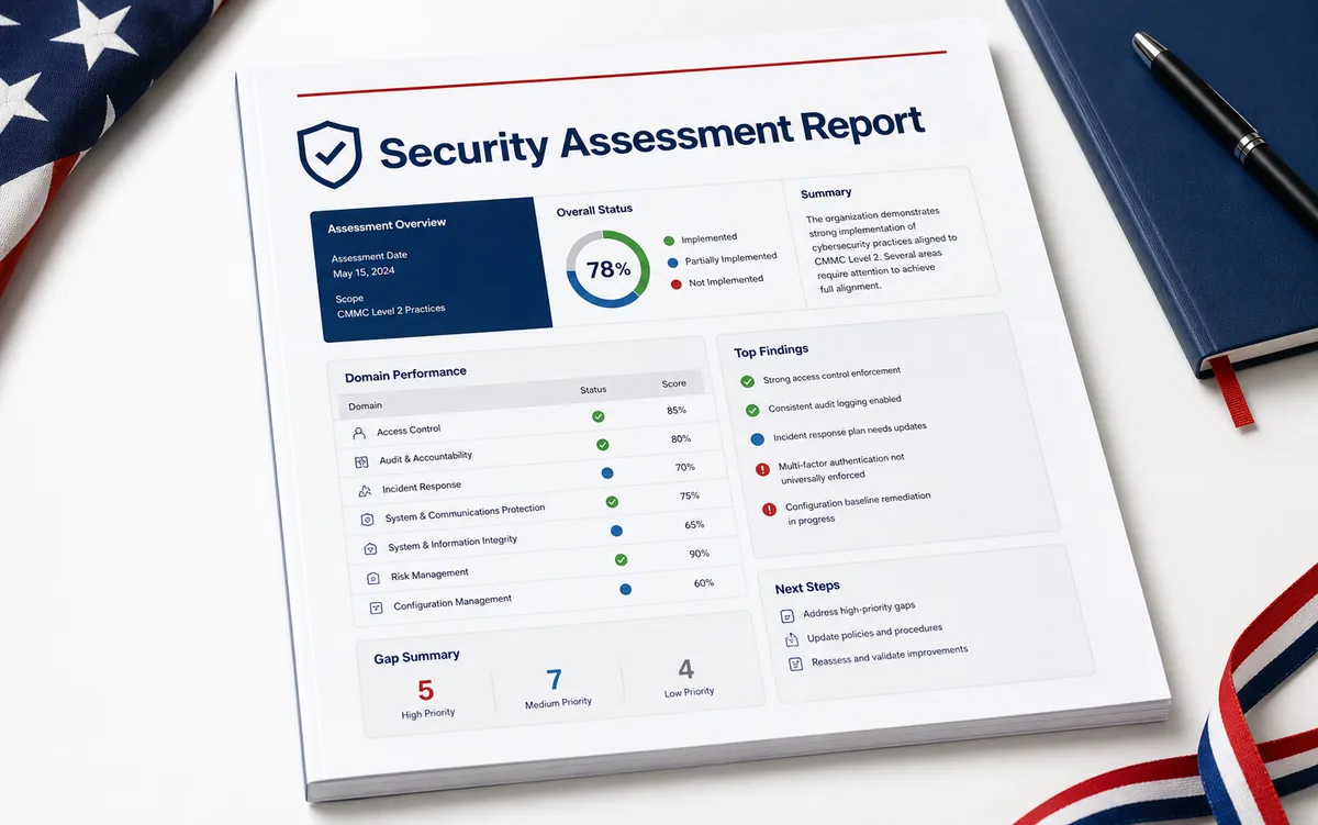 Example Security Assessment Report document mockup